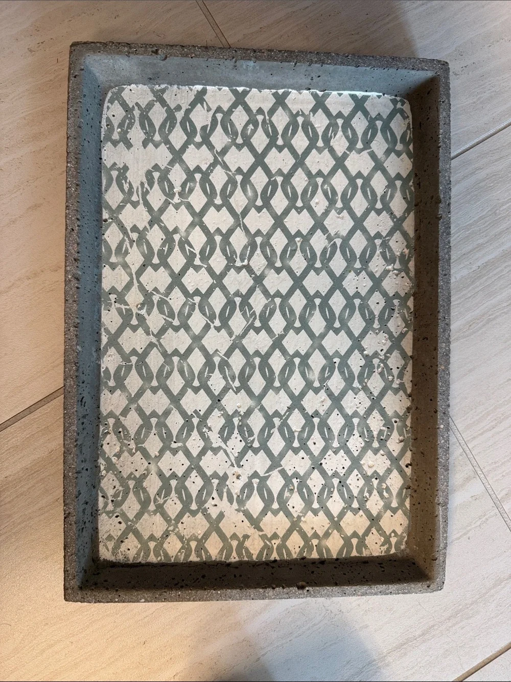 Winston Porter Decorative Gray Patterned Concrete Tray - Home Bath